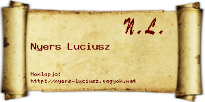 Nyers Luciusz névjegykártya